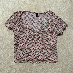 NEW Red Floral Crop Top